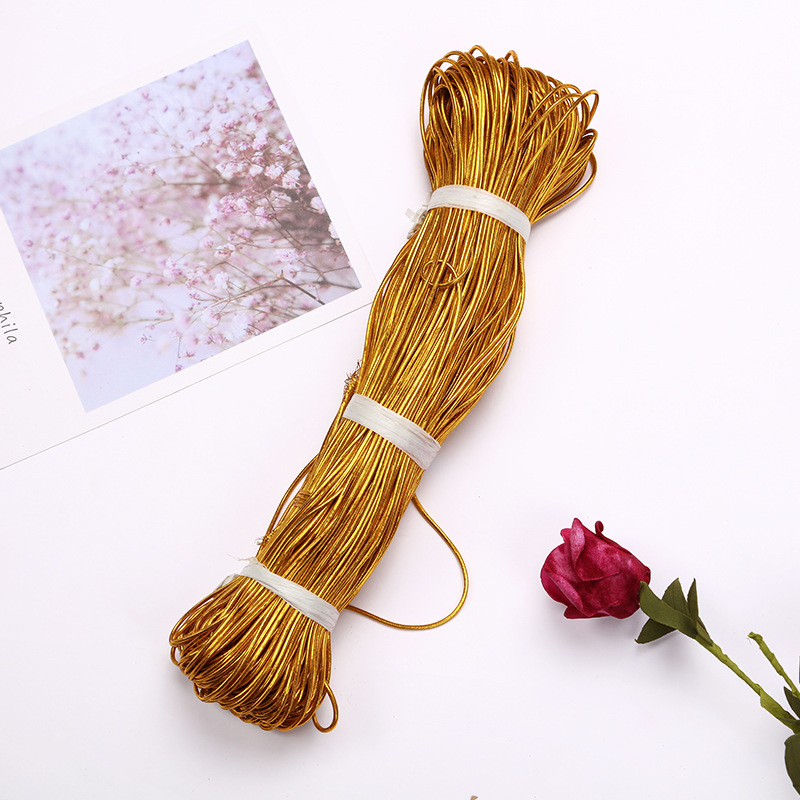 厂家直供1.5mm金丝松紧线银丝弹力绳 适用于吊牌圣诞配饰等材料