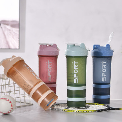 High Quality Protein Powder Shake Cup Multi-Grid Pink Fitness Kettle Men's and Women's Sports Multi-Layer Outdoor Portable Multi-Grid