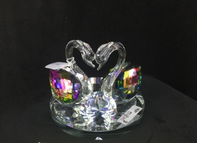 Colorful Double Swan with Diamond