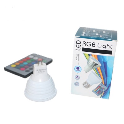 E27/E26 Colorful Spotlight Gu10rgb Remote Control the Lamp Cup 3W/5W Spotlight Indoor Decoration Atmosphere Color Light