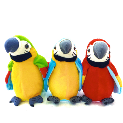 Cross-Border New Arrival Electric Parrot Plush Toy Recording Learning to Speak Twisted Fan Wings Internet Celebrity Children's Toy Doll