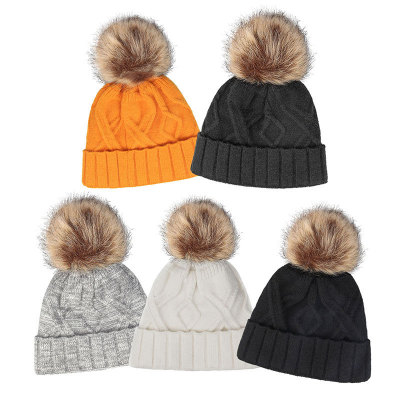 Ozero Autumn and Winter Knitted Hat Korean Style New Warm Solid Color Women Jacquard Winter Fashion Hat Amazon Spot