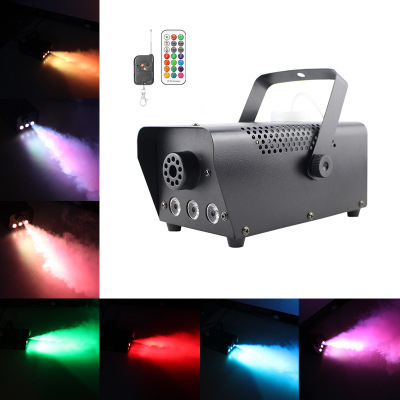 New Item colorful 500W with 3 LED Double Remote Control Miniature Smoke Machine Halloween Christmas Double Insurance