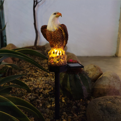New Solar Owl Floor Outlet Lawn Lamp Landscape Lamp Waterproof Flame Degnled Outdoor Courtyard Decoration