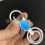 Round Head Oval Blue Mirror Inlaid Rectangular Embossed Pattern Hot Selling Product Anti-Lost Laser Sculpture Keychain
