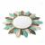 European style creative wall decoration mirror wall living room home pendant iron art retro wall hanging sun flower