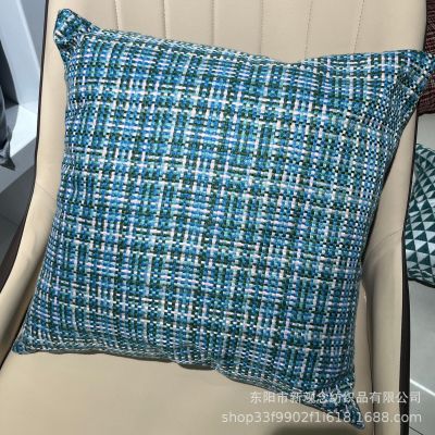 Cost-Effective Linen Plaid Woven Cushion Pillowcase Pillow Cushion Sofa Pillow Cases Foreign Trade Factory Direct Sales