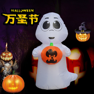 Exclusive for Cross-Border Amazon 1.2 M Pumpkin Little Ghost Halloween Garden Decorations Inflatable Lamp Gas Mold