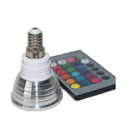 RGB the Lamp Cup Colorful Spotlight Colorful Rgbe273w Remote Control the Lamp Cup Silver Aluminum Case 3W Colorful Background Decorative Light