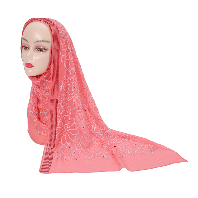 Huali Silk Embroidery Rhinestone Scarf. Silk , Head CircumferenceMiddle Eastern clothing Muslim style headscarf
