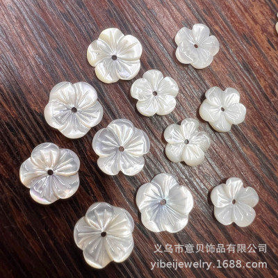 Carved Bells of Ireland White Dish Shell 10mm Scattered Beads Ornament Headdress Accessories DIY Handmade Material Wholesale