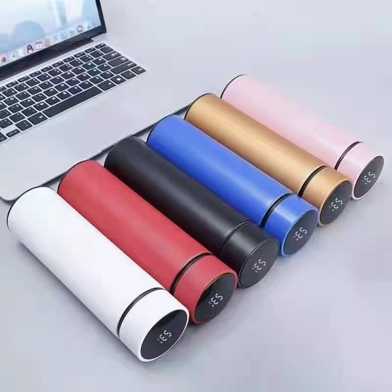 跨境智能保温杯触摸测温LED温显水杯户外便携直身杯可刻字温度杯