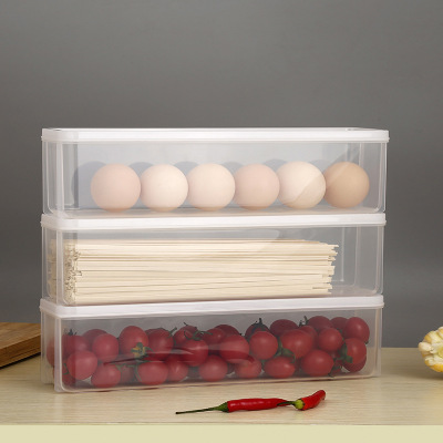 Kitchen Preservation Box for Fruit and Vegetables Plastic Storage Box Refrigerator Storage Organization Transparent Seal Noodle Box Rectangle with Lid