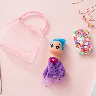 Children's DIY Play House Doll Handbag Puzzle Beads Makeup Kit Girls' Toy Set Princess Small Gift