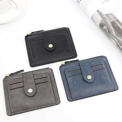Factory Direct Supply New Korean Style Colorful Versatile Hidden Hook Coin Purse Thin Convenient Casual Card Holder Card Case