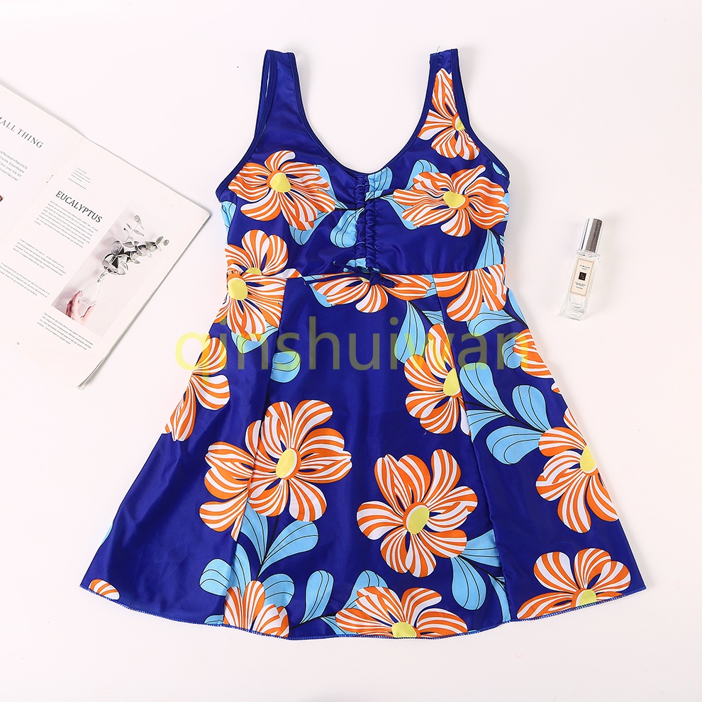 游泳衣女童新款连体夏天甜美可爱淑女温泉保守海边旅游大童泳装女