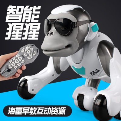 Cross-Border Smart Toy Mr. Go TikTok Same Style Flip Bucket Gorilla Accompany Xiaoge Scarlet Remote Control Robot Toy