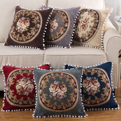 Amazon Cross-Border European Classical Flower Thickened Sofa Back Pillow Cover New Special Offer Wholesale WeChat Agent