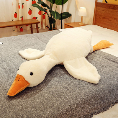 Trending on TikTok Same Style Big White Geese Plush Toy Doll Lying Comfort Big Goose Doll Siesta Pillow Doll