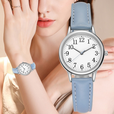 Cross-Border AliExpress New Simple Digital Fashion Women's Quartz Watch Small Belt Ladies Watch Women's Watch Wholesale