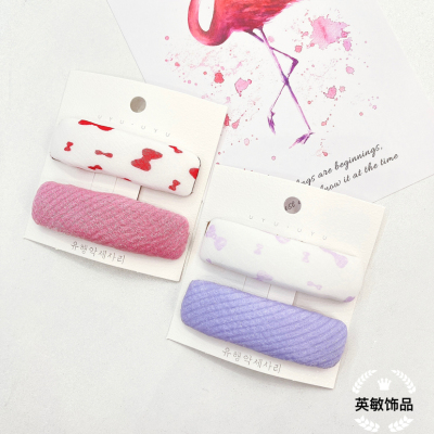 Barrettes Fabric Three-Dimensional Sponge Clip Internet Celebrity Color White BB Clip Ins Spring New Fashionable Clip for Women