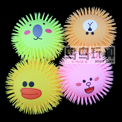 New Creative Animal Park Squeezing Toy Flash Hair Leak Hair Ball Cartoon Animal Modeling Pressure Reduction Toy Wholesale