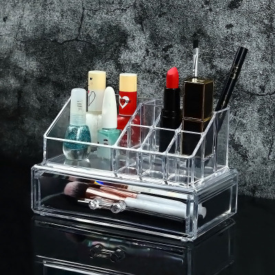 W29 Transparent Cosmetics Storage Box Desktop Drawer Skin Care Products Makeup Brush Dresser Acrylic Shelf