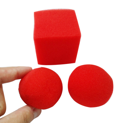 ZJKS Starter magic props red sponge ball to square magic bal