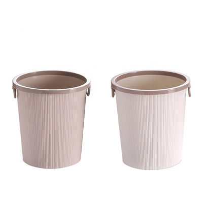 European-Style Pressure Ring Uncovered Plastic Trash Can Household round Trash Can Creative Living Room Toilet Bin