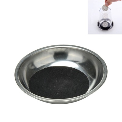 Coin Through Glass Steel Cup Mat Magic Props Party Close-up 