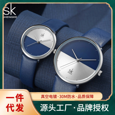 SK Victory Couple Watch Three-Pin Belt Men's and Women's Couple Watch Fashion Quartz Watch Factory Direct Sales Wholesale Delivery 9016