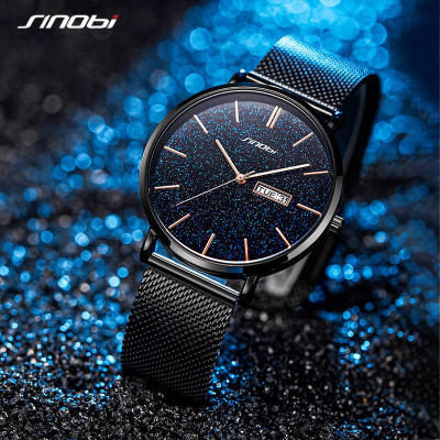 Sinobi Men's Watch Men's Mesh Strap Simple Affordable Luxury Fashion Personality Starry Sky Tik Tok Live Stream Wholesale Delivery 9828