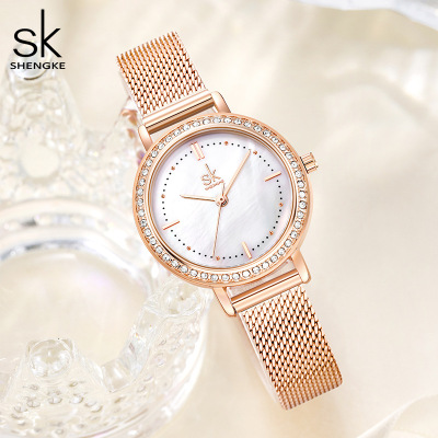 SK Women's Watch Affordable Luxury Fashion Elegant Graceful Mesh Belt Women's Watch Tik Tok Live Stream in Stock Wholesale Generation 0163