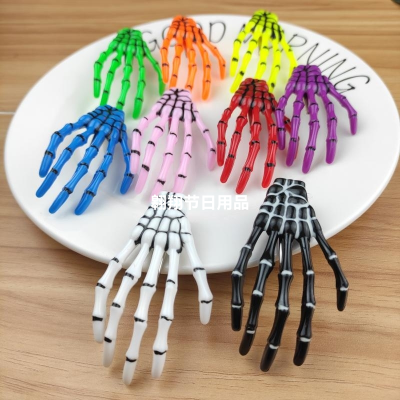 Hand Bone Side Clip Fashionmonger Personalized Creative Barrettes Skull Hand Ghost Claw Hairpin Internet Celebrity Side Hairware Small Paw
