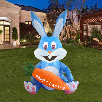 Easter Outdoor Cartoon Inflation Model 1.2 M Easter Inflatable Rabbit LED Lights Holiday Venue Layout