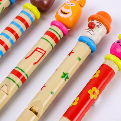 Factory Direct Supply Cartoon Animal Whistle Wooden Children's Gift Sweet Toy Interest Inspired Nostalgic Retro Direct Supply