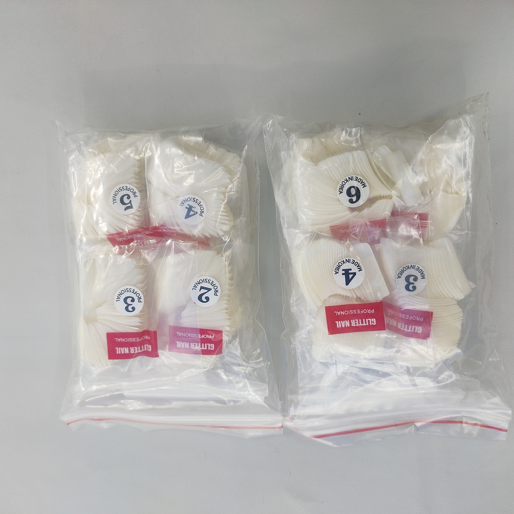 假甲片贴单号美甲指甲贴袋装500片全贴无痕半贴透明乳白色格丽特