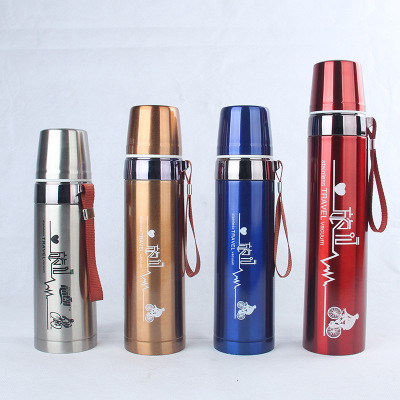 L86-9078 Bullet Type Vacuum Insulation Vacuum Cup Outdoor Portable Water Cup Jump Biswitch Water Cup