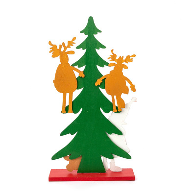 Customized Christmas Wooden Santa Snowman Christmas Decoration Supplies Christmas Wooden Scene Setting Supplies