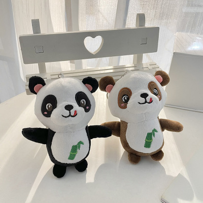 Creative Personality Panda Plush Doll Toy Children Doll Couple Schoolbag Keychain Pendant Car Pendant
