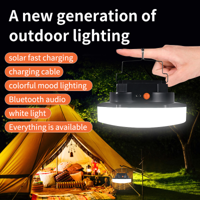 Solar LED Camping Light Tent Light Long Endurance Hanging Charging Outdoor Lighting Lamp Wind-Proof Light