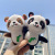 Creative Personality Panda Plush Doll Toy Children Doll Couple Schoolbag Keychain Pendant Car Pendant