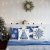 New Christmas Snowflake Blue Pillow Cover Letter Plaid Linen Digital Printing Cushion Cover Cross-Border Hot Sale