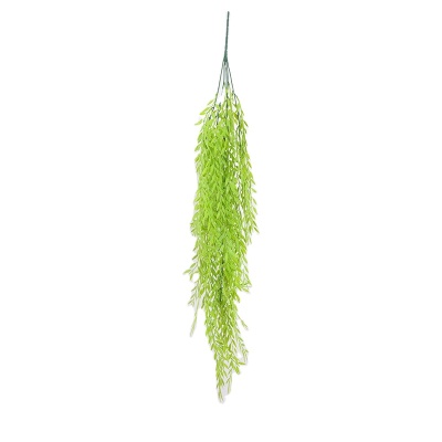 High Quality Artificial Willow Leaves Vines Simulated Wicker Artificial Plant Leaves Hanging for Home Decoration Green_2