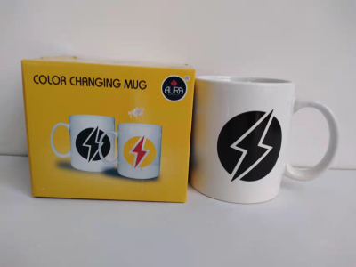 Fl112 Creative Lightning Special Effects Discoloration Cup 11 Oz Magic Cup Daily Use Articles Ceramic Cup Mug2023
