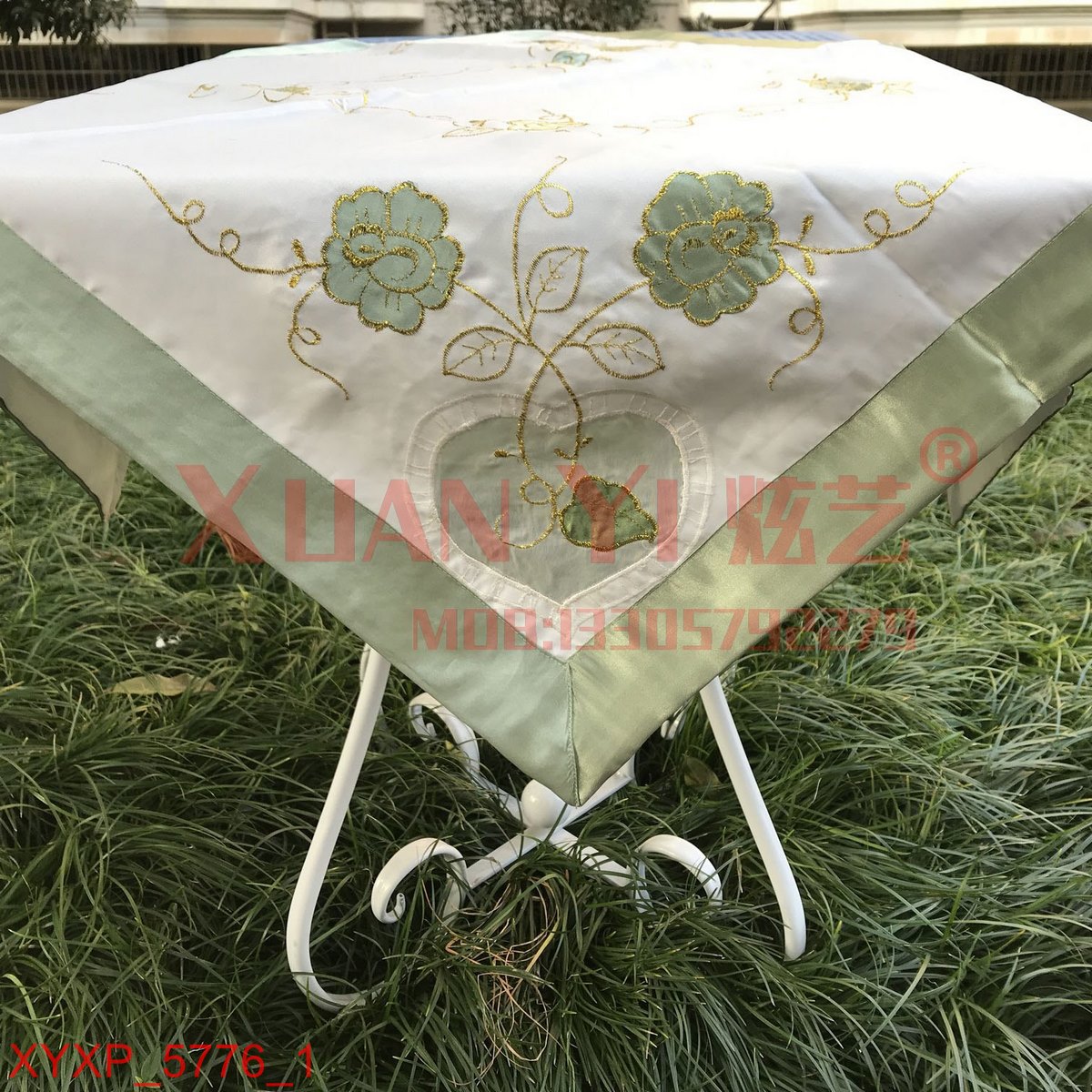 【炫艺经典款】欧式贡缎布艺 镂空绣花 餐桌布桌旗茶几布台布定制