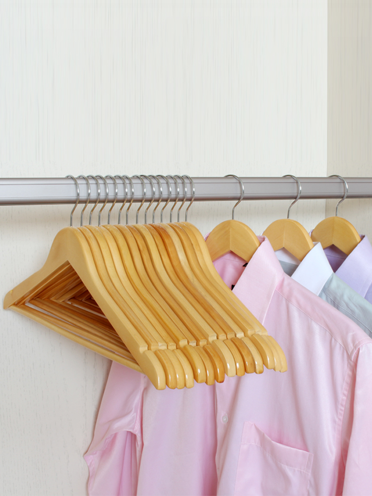 实木衣架挂钩家用木头衣挂服装店木质衣撑木制挂衣晒衣架衣服架子