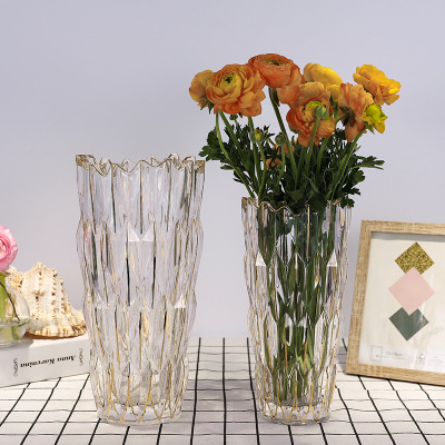 Nordic Style Light Luxury Transparent Glass Vase Hydroponic Flower Vase Living Room Decorations Decoration Wholesale