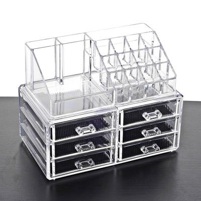 Amazon Cross-Border Hot Desktop Storage Box Acrylic Transparent Stackable Combination Cosmetics and Jewelry Chest of Drawer