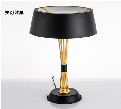 American New Iron Lamp European Iron Bedroom Bedside Lamp New Classical Study Creative Hotel Room Table Lamp